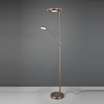 Trio Lighting LED uplighter Barrie met leeslampje oud messing