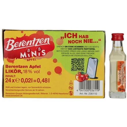 Berentzen Apfel Minis 18% Vol. 24x0,02l