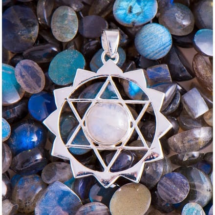 Hanger hexagram met maansteen