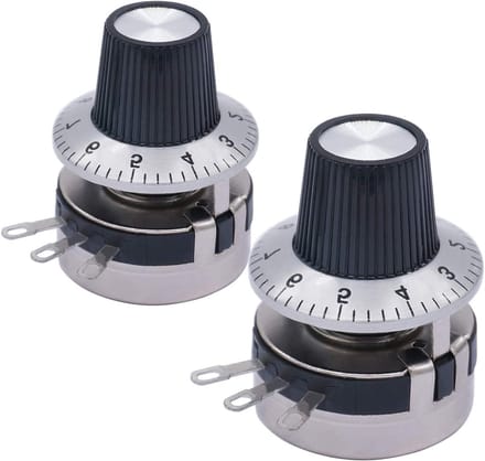 Koolstofpotentiometer - Variabele weerstand - Regelen van spanning - Enkele draai aanpassing - 10K Ohm - Zwart