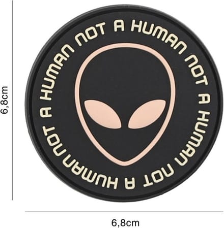 Embleem 3D PVC Not Human Zwart/Roze