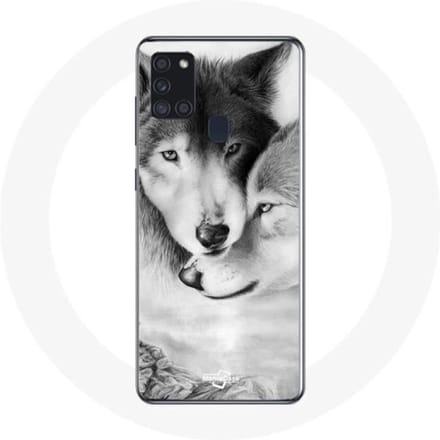 Samsung Galaxy A21S hoesje Wolf Duo dieren
