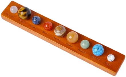 Zonnestelsel Kristallen Bol Set - Negen Planeten Educatief Specimen Display
