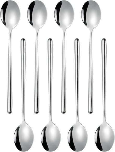 Set van 8 RVS Soeplepels met Lange Steel - Aziatische Stijl Eetlepels