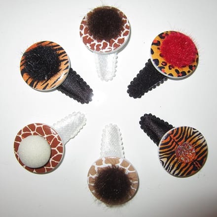 ZoeZo Design - 6 stuks - haarclips - haarspeldjes - baby - peuter - Jungle