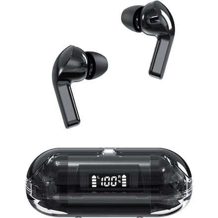 BT 5.3 Draadloze BT Clear Cover Hoofdtelefoon In-Ear Headset zwart