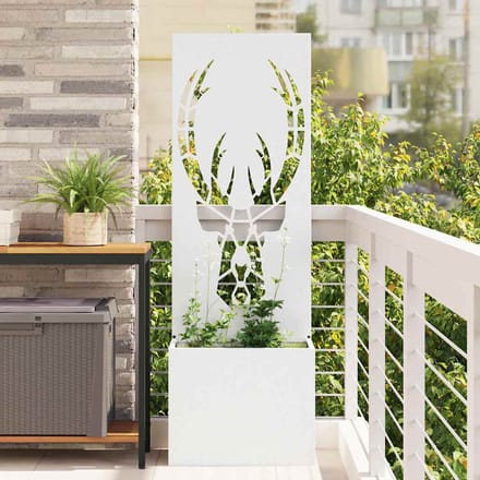 vidaXL - Tuin - Privacy - Scherm - Wit - 50 - x - 32 - x - 150 - cm - Koudgewalst - staal