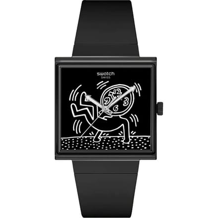 SWatch So34z103 Keith Haring Break Free Break Loose Public Urethaan Horloge SO34Z103 gray