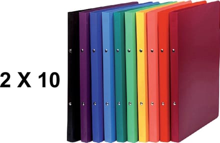 20x Ringmap Exacompta A4 2-rings O-mech 15mm PP assorti