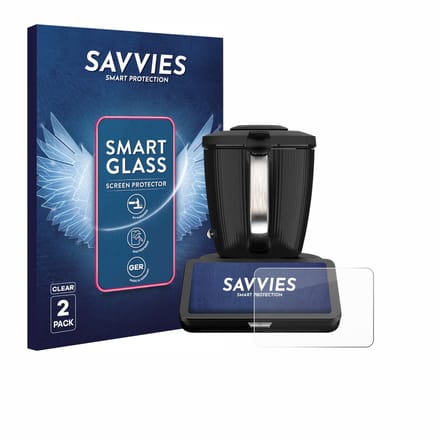2 Stuks Savvies Screenprotector - geschikt voor Vorwerk Thermomix TM7 - beschermfolie glas transparant
