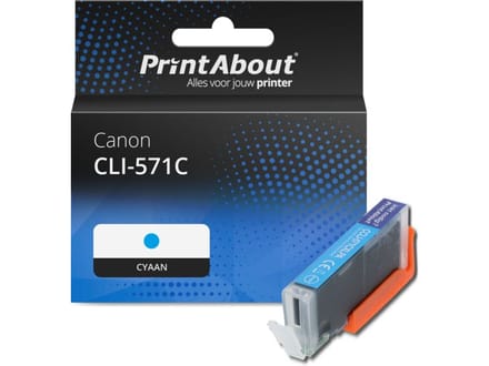 PrintAbout huismerk Inktcartridge CLI-571C Cyaan Geschikt voor Canon