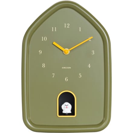 Karlsson wandklok modern doggy luxury green- Ø29,1cm