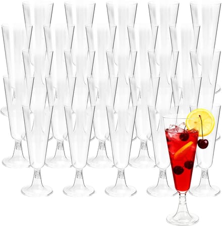 Cosensi - 25 Stuks Transparante Plastic Champagneglazen voor Feesten
