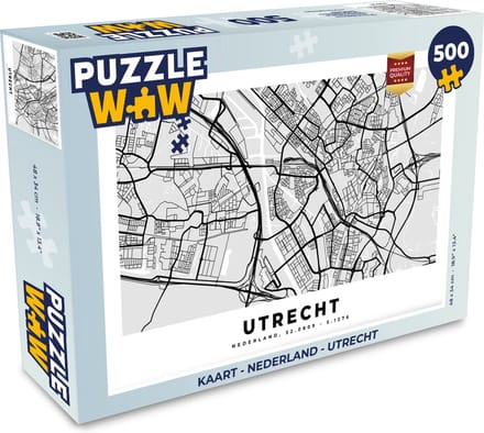 Puzzel Kaart - Nederland - Utrecht - Legpuzzel - Puzzel 500 stukjes