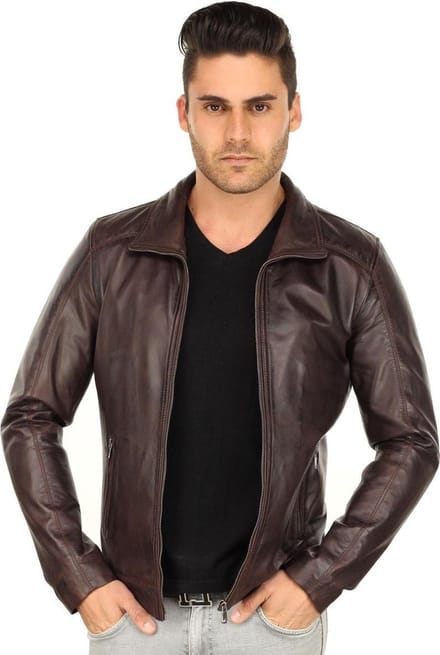 Versano Austin Leren Heren Jas Heren Jack 3XL - Bruin