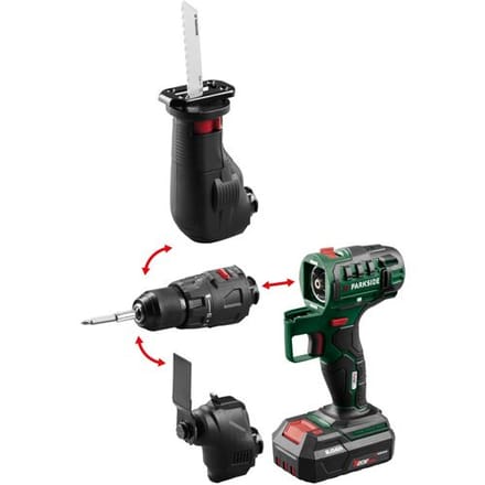PARKSIDE 3-in-1 accu-combitool 20 V, met accu 2 Ah en lader 1 A, schroefboormachine, multitool, reciprozaag