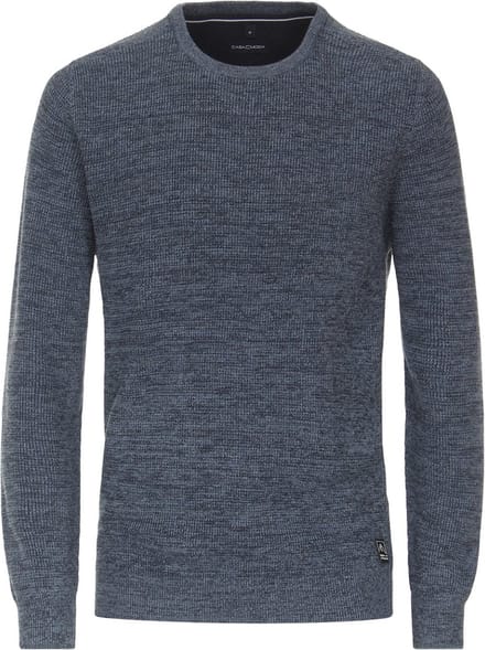 Casa Moda Nordic Expedition Trui Katoen Ronde Hals Blauw - M