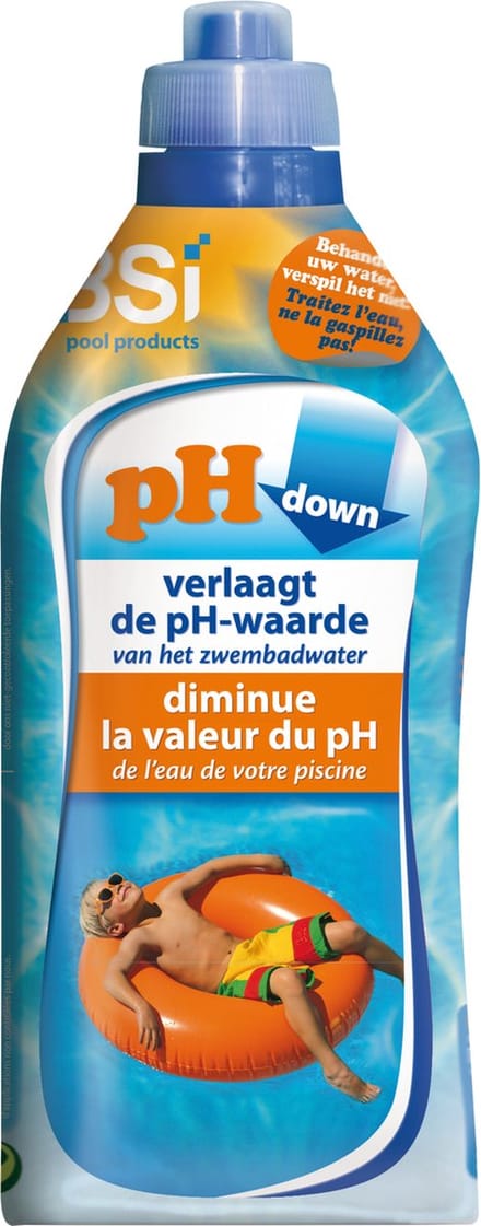 BSI - pH Down Liquid - Verlaagt de pH-waarde in uw zwembad of spa - 1 L