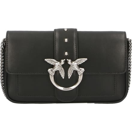 PINKO Schoudertas Love One Pocket C Black - Old Silver Zwart