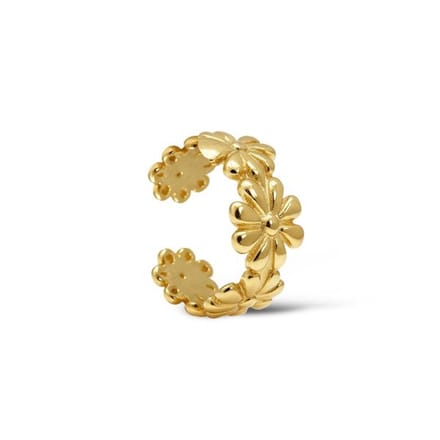 Karma Earcuff Bloemen Goudkleurig