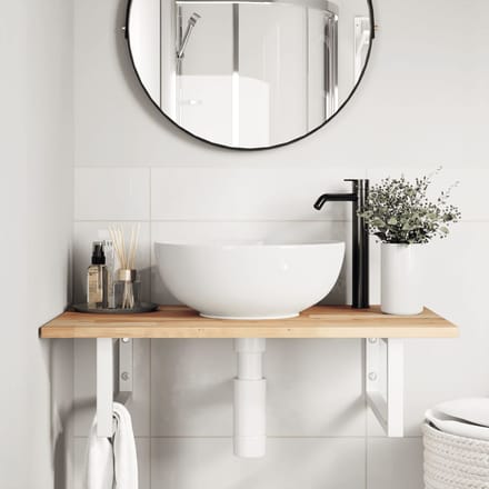 vidaXL - Badkamer - wandschap - staal - en - massief - acaciahout