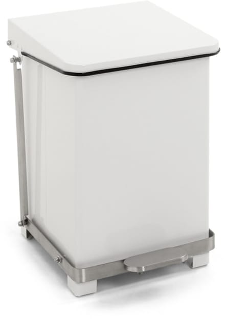 V-Part - Industriële pedaalemmer 27 liter - Steel - wit - Afvalemmers