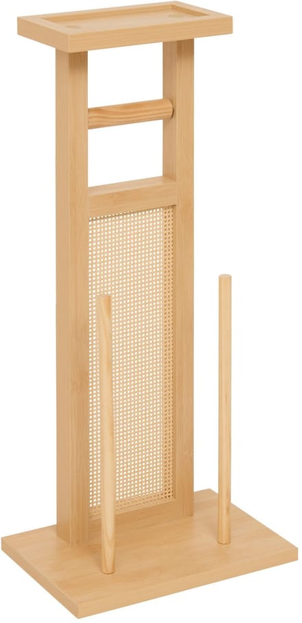 5Five Cane Toiletrolhouder staand met reserve - 28x20x65cm - Beige