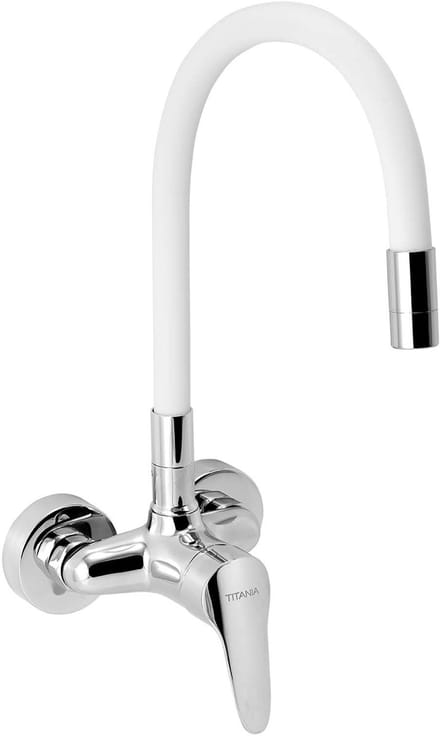 Novaservis Titania Iris New - Keukenkraan met flexibele arm, wit/chroom 94484,0B