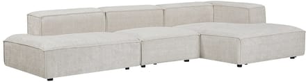 Vente-unique Modulaire open hoekbank rechts in beige chenillestof RUZOLO