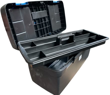 Tayg Toolbox 23 – 3-laags Gereedschapskoffer 57 × 26 × 29 cm – Compact, Slank & Stevig – Kunststof
