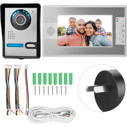 7 inch Bekabeld Kleurenscherm Infrarood Nachtzicht Waterdicht Visueel Intercom Deurbel Kit