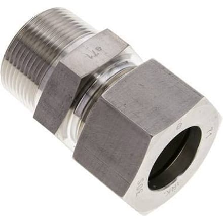 1 1/4'' NPT Buitendraad x 30S RVS Rechte Snijring Koppeling 400 Bar DIN 2353 - FL2S-MC-ST-114N-30-S