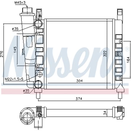 Radiator, motorkoeling NISSENS 61930