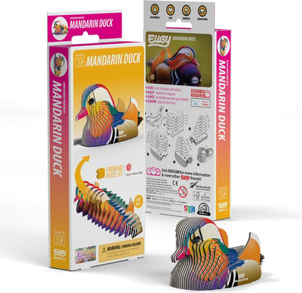 EUGY 3D Puzzel - Mandarijn Eend - Vogels - Duurzaam - Verzamel Ze Allemaal - 6 Jaar