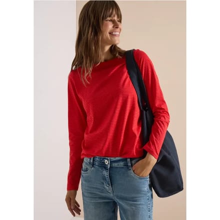 Longsleeve met boothals en strepen