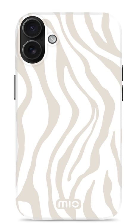 MIO by Mobilize Hoesje | Geschikt voor Apple iPhone 16 | Compatibel met MagSafe / Qi2 | Hard Shell Back Cover | Sandy Zebra