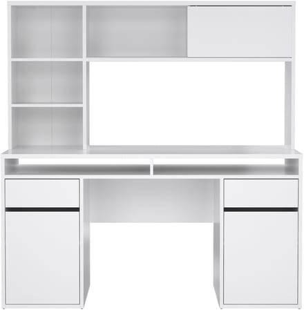 Giga Living Kantoorbureau Function Plus - Wit Hoogglans - 149x48x156cm