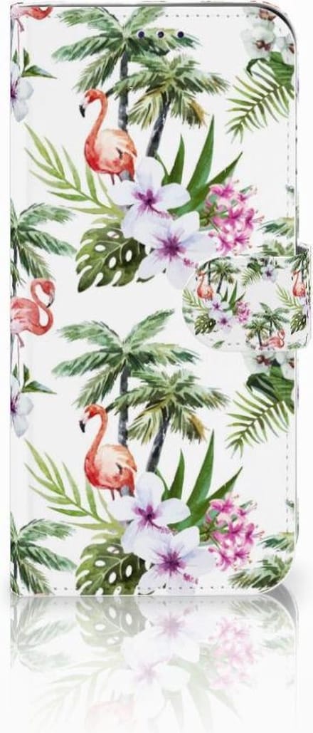 Samsung Galaxy A50 Telefoonhoesje met Pasjes Flamingo Palms