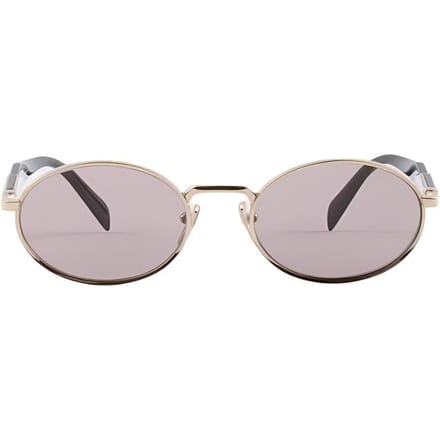 Lunettes de soleil ovales Prada avec logo gravé Lunettes de soleil pour femme Violet clair SPR65Z_EZVN_FE20I_C_055 Basic Packaging-Eyeglass Case+Box gray