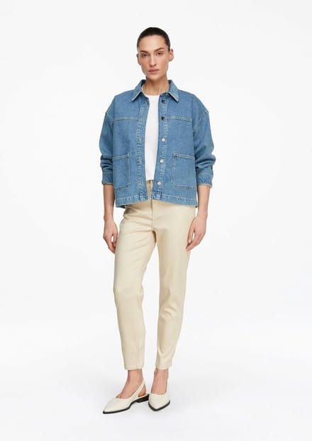 Chino Broek Verweven Mid-Rise Dames COMMA