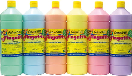 Eduplay vingerverf pastel set 6 x 1000ml 6 kleuren kinderverf.