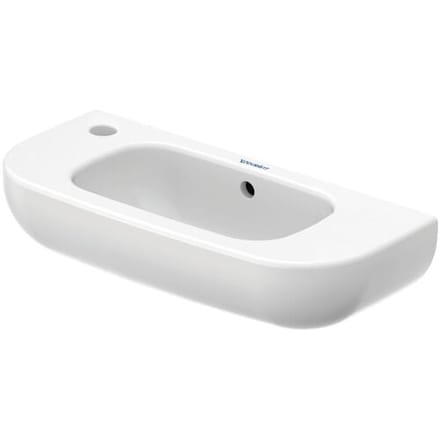 Duravit D-Code wash hand basin, 1 tap hole left