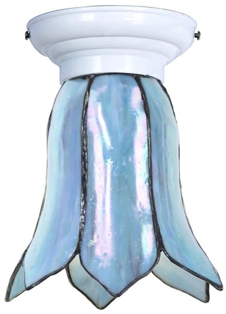 Tiffany Plafonnière wit met Gentian Blue - Art Deco Trade