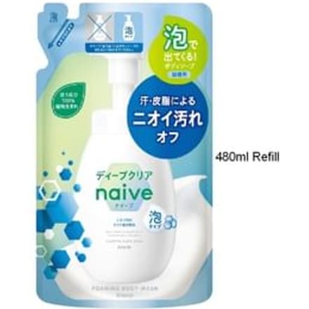 Kracie - Naive Foaming Body Wash Deep Clear 480ml Refill