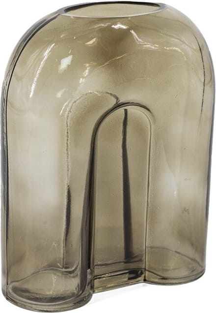 HomeBound by KY | Glazen vaas antraciet | vaas | 16x7x20cm | stijlvol