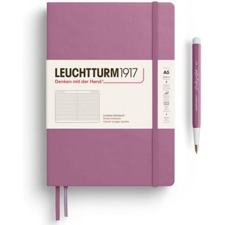 Leuchtturm1917 notitieboekje, hardcover, medium a5, gelinieerd, oud roze