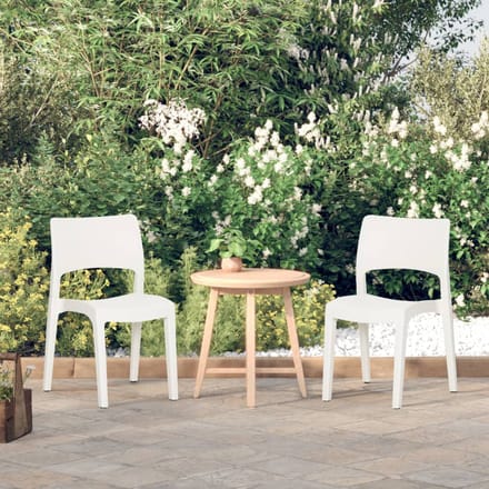 vidaXL - Tuinstoelen - 2 - st - polypropeen - wit