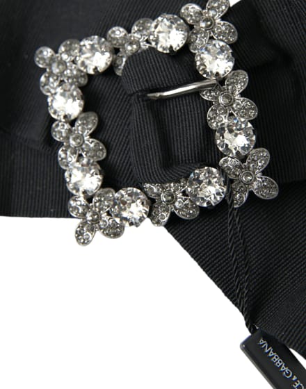 Dolce & Gabbana Zwarte Swarovski Kristal Haarspeld met Versieringen