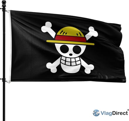 VlagDirect - One Piece vlag - Jolly Roger vlag - 90 x 150 cm.