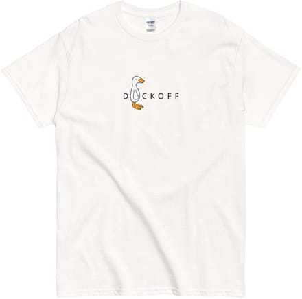 Grappig T Shirt Dames en Heren - Cartoon Eend - Duck Off - Katoen- Wit - M